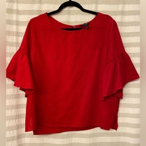 GUC nic & Zoe red linen top Sz petite medium